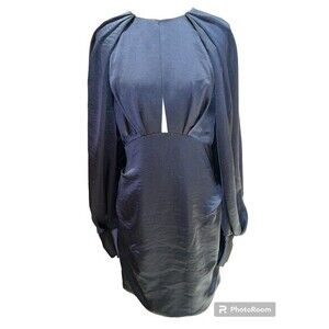 Acler‎ Midnight Blue Paringa Satin Short Dress  Size 6 NWT